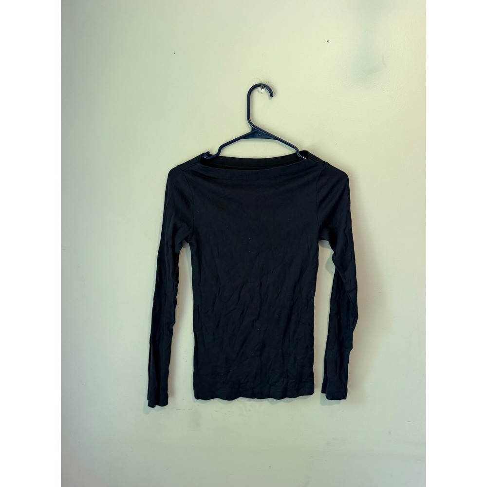 Gap The Modern Tee Womens Medium Navy Blue Boat Neck Long Sleeve Pima Cotton Top